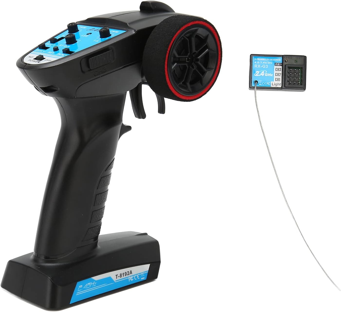 RC Transmitter Receiver, 3 Channel RC Transmitter with 2.4Ghz Receiver Speed Adjustment Remote Radio Controller for Remote Car Boat Remote Controller