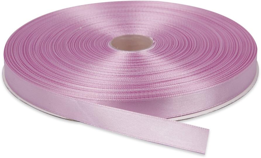 Topenca Supplies 1/2 Inches x 50 Yards Double Face Solid Satin Ribbon Roll, Red