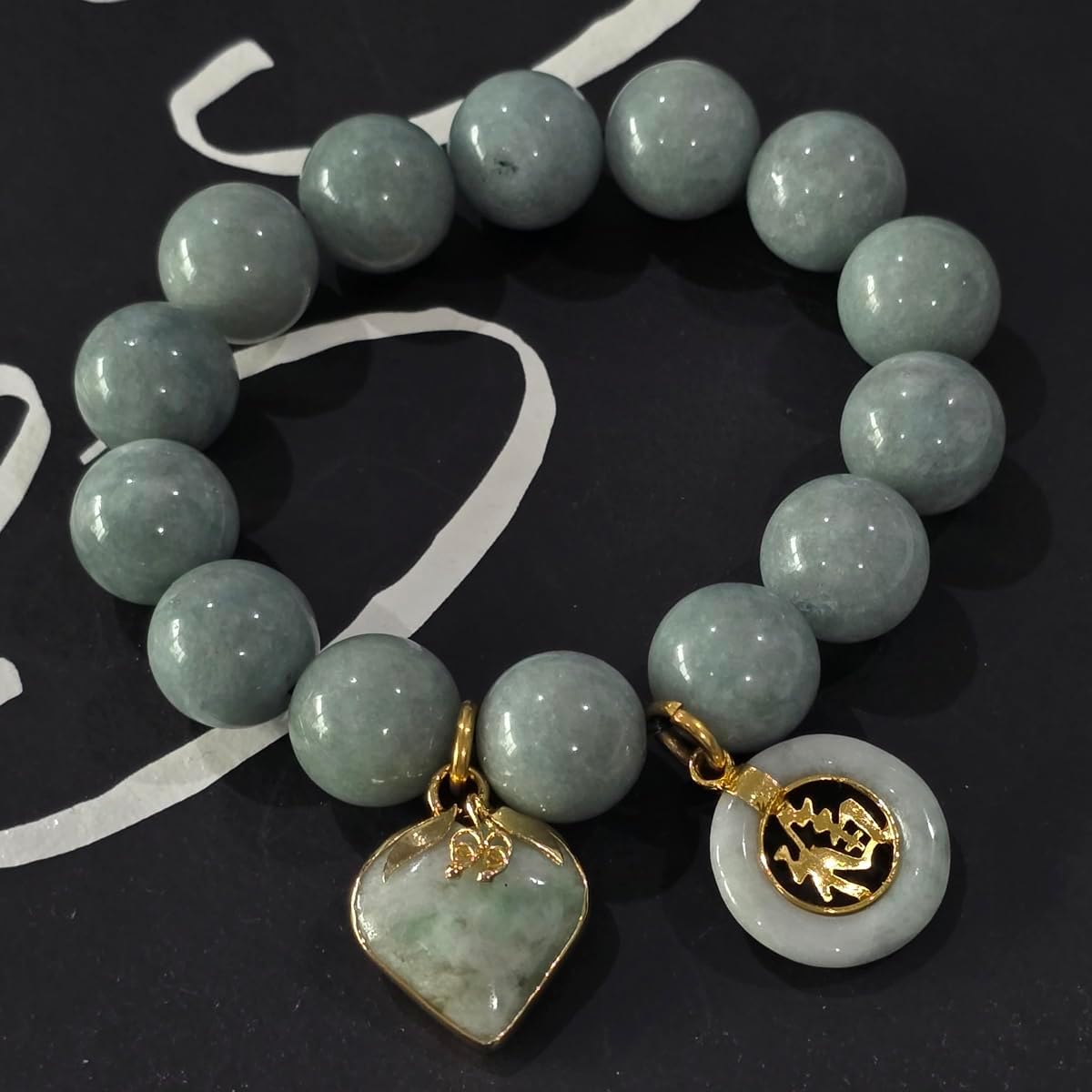 Jade Bracelets Bangle Round Real Natural Green Gems Jewelry Healing Energy Women Charms Pendant Jade Love Heart Coin Lucky Money. - Image 8
