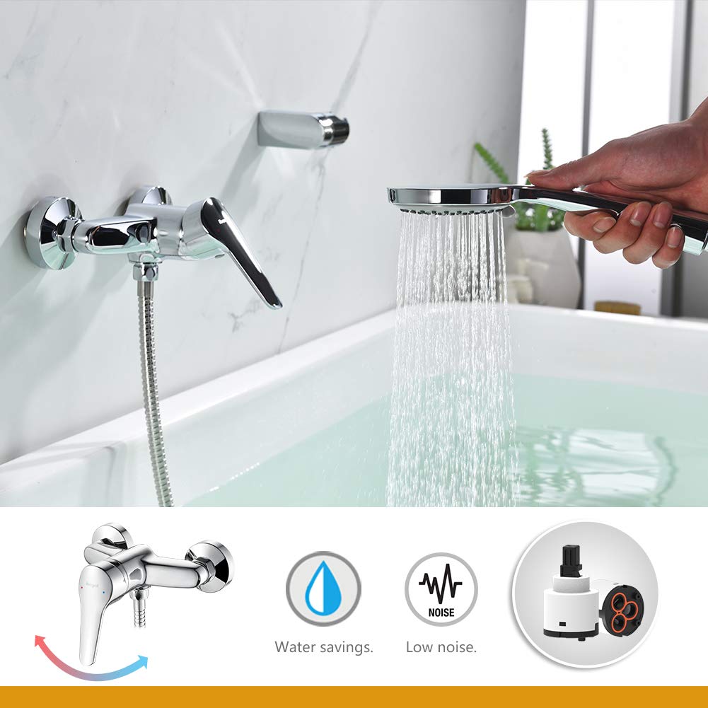 AXOR Citterio Showerpipe Met 1-greeps Douchekraan Met Omstel, Met Vaste Hoofddouche 180 Handdouche Met Doucheslang 160cm En Douchearm Chroom Hoh=15cm