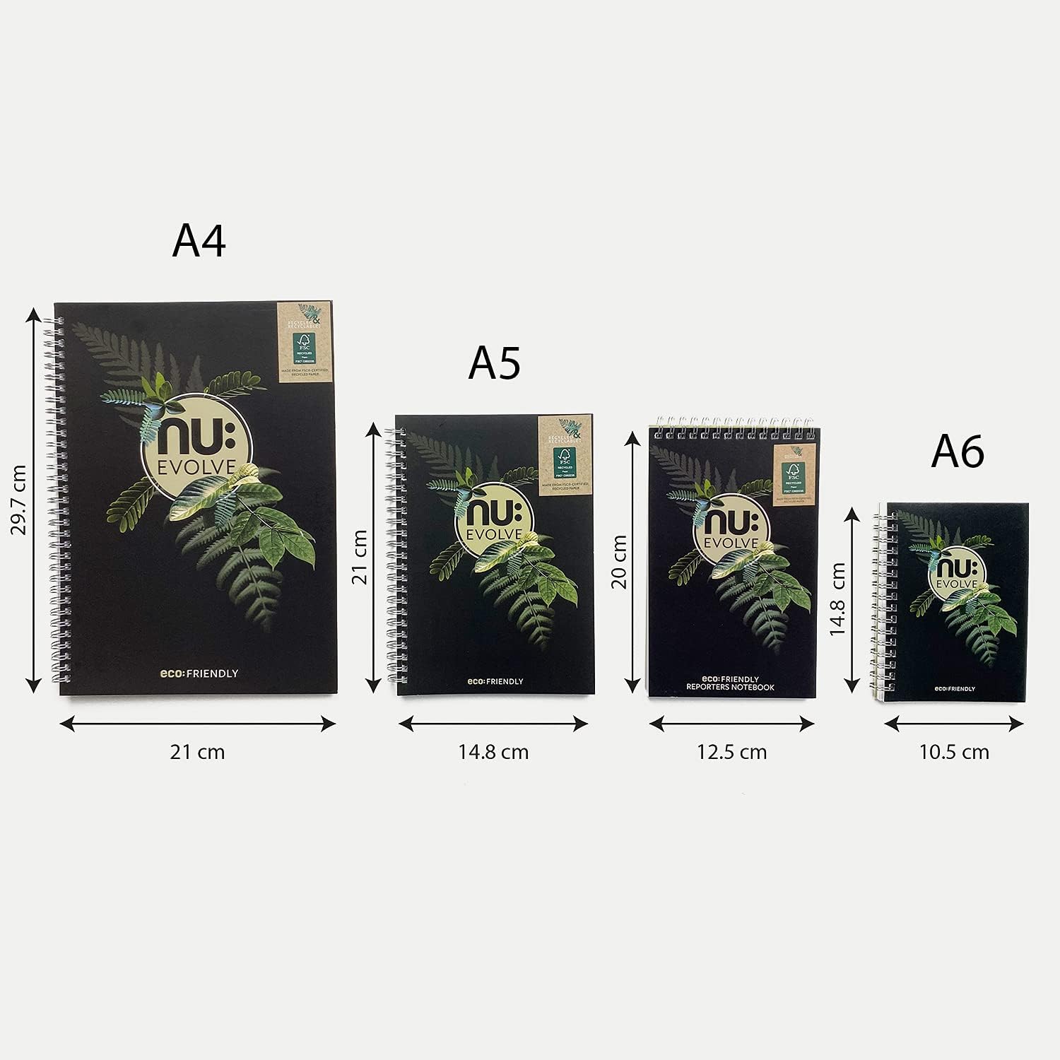 Nu Notebooks - Evolve Range - Recycled Notebook - A4 Notebook - Wirebound Notebook - Stationery Notebooks - Professional Notepad - 120 Pages