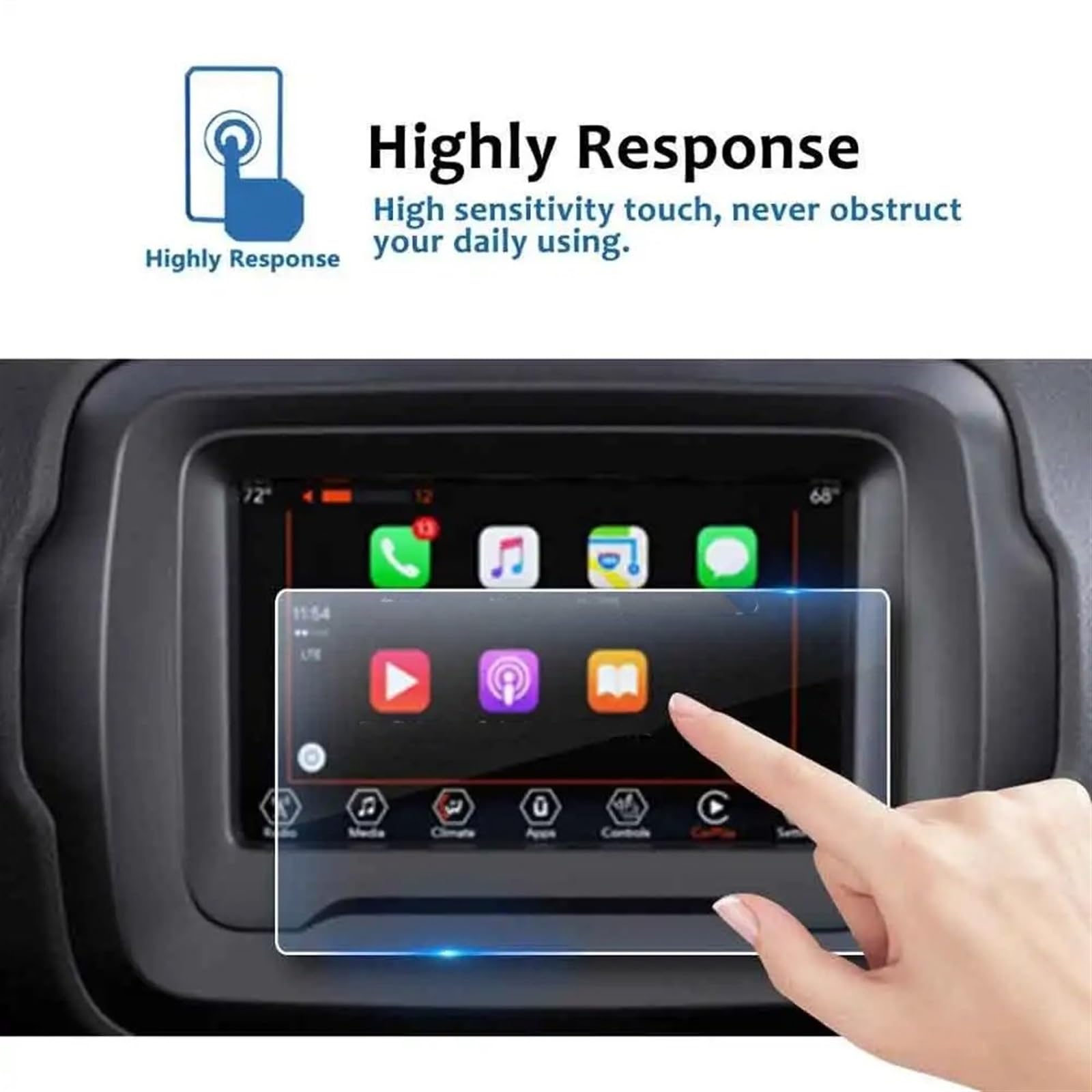 Schutzfolie Navigation Glas Für Renegade Uconnect 2018 2019 7 Zoll Auto Navigation Display Gehärtetes Glas Screen Protector Auto