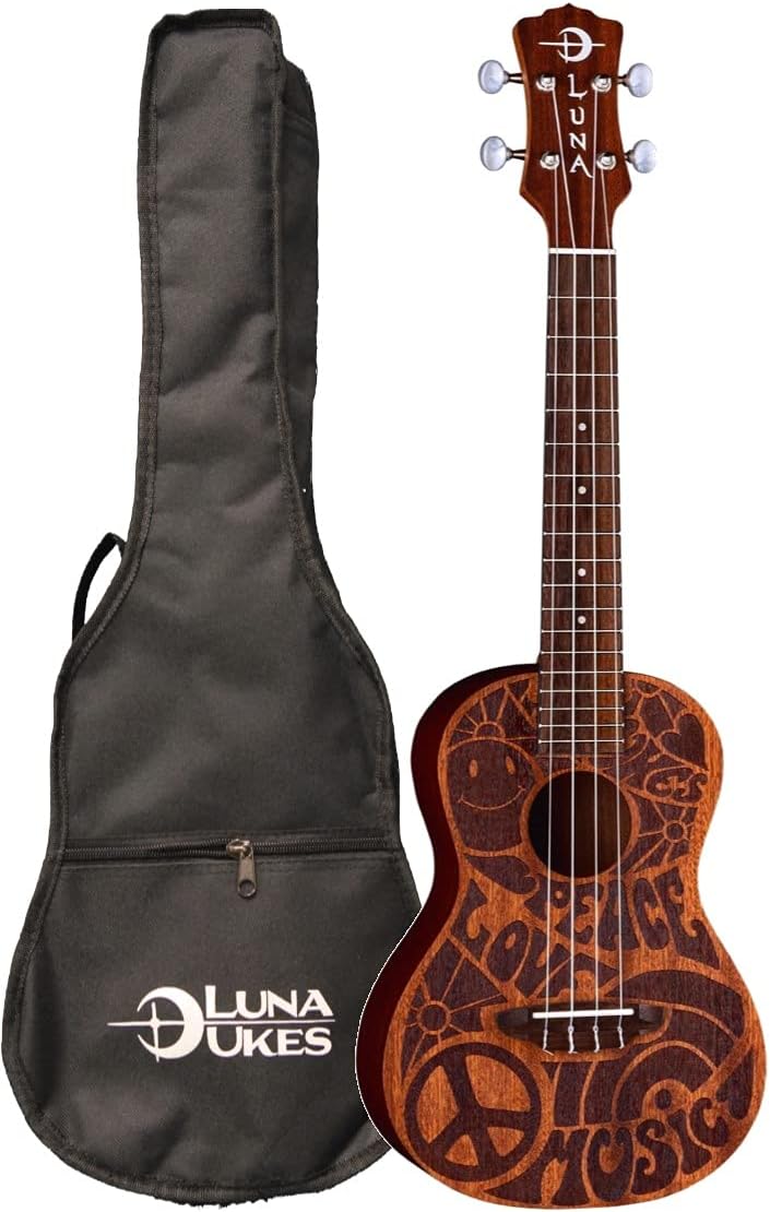 Luna Love Music Peace Concert Ukulele - Satin Natural