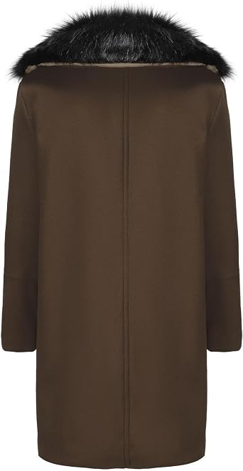 Maiyifu-GJ Mens Wool Blend Double Breasted Overcoat Winter Slim Fit Long Trench Coat Classic Lightweight Business Pea Jacket