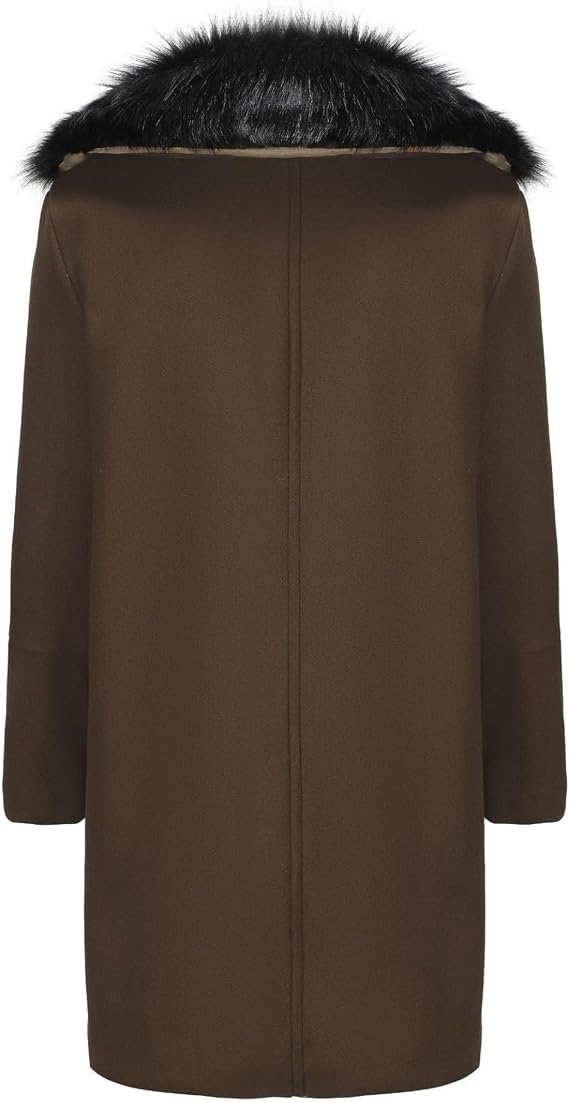 Maiyifu-GJ Mens Wool Blend Double Breasted Overcoat Winter Slim Fit Long Trench Coat Classic Lightweight Business Pea Jacket