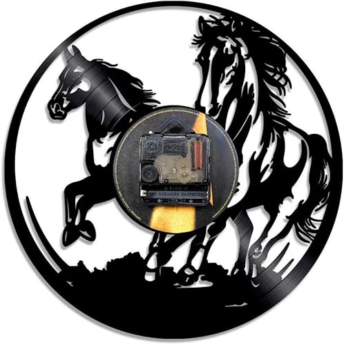 Miniatura 2 de Reloj de pared de vinilo con diseño de caballo, decoración de pared para el hogar, dormitorio, arte de pared único, regalo de cumpleaños para