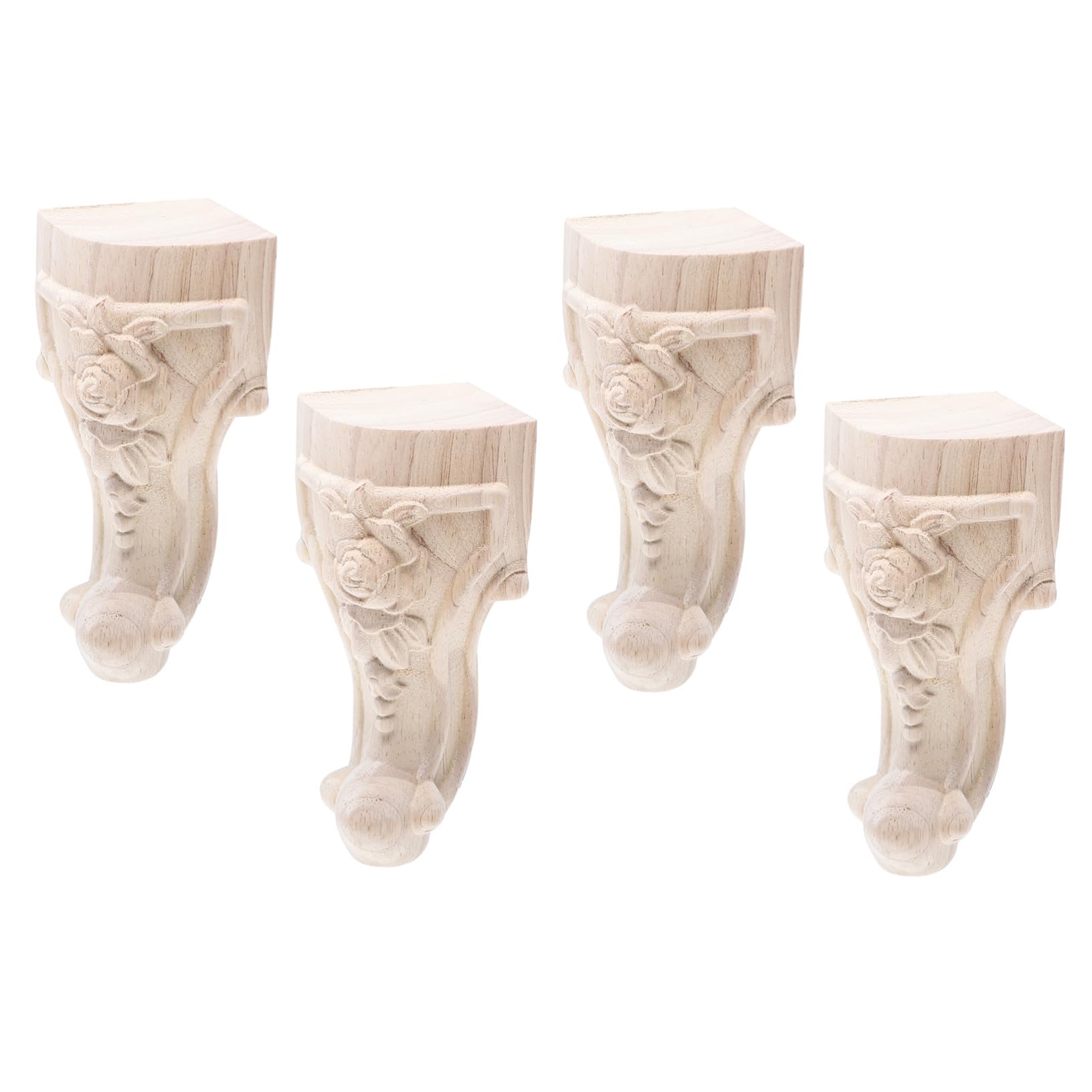 Patas decorativas para muebles de madera maciza tallada en juegos de 4