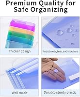 Vista 2 de Sooez Paquete de 24 bolsas de plástico para lápices, sobres de polietileno transparente con bolsillo para etiquetas, estuche de plástico