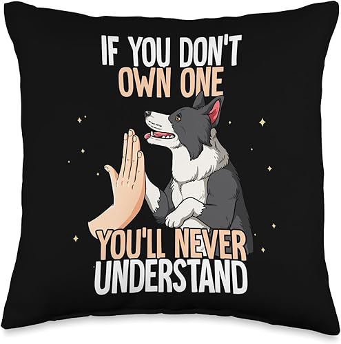 Border Collie Gift Border Collie - Almohada (16 x 16 pulgadas), multicolor