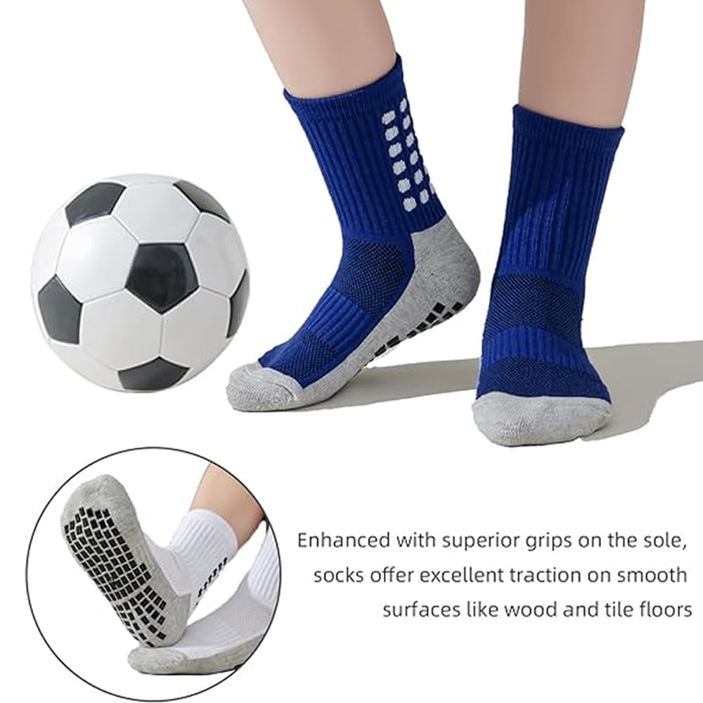 2/4 paia di calzini sportivi da uomo antiscivolo per calcio, calcio, basket, corsa, escursionismo, ciclismo, sport