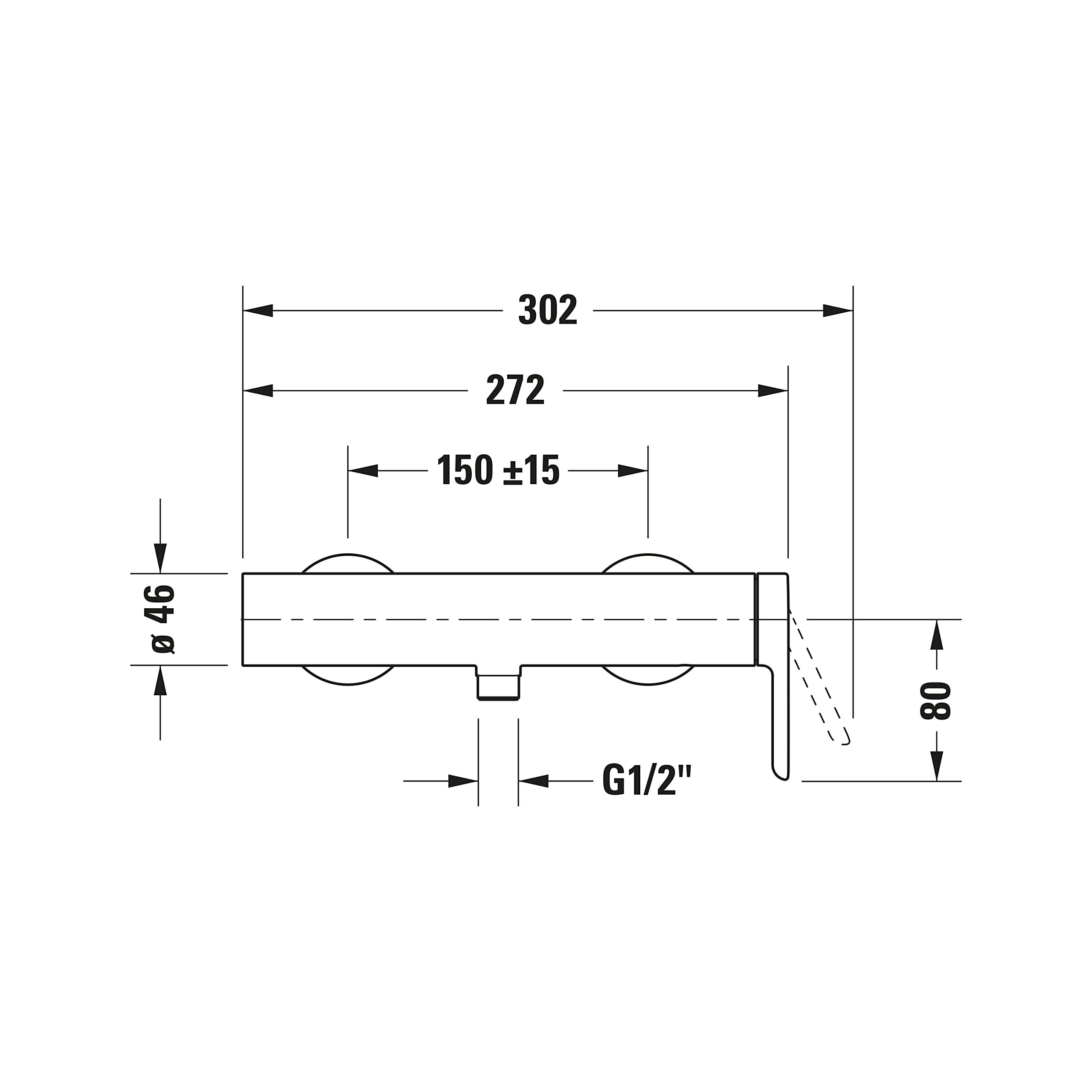 Duravit Einhebel-Brausemischer Aufputz C.1, Chrom