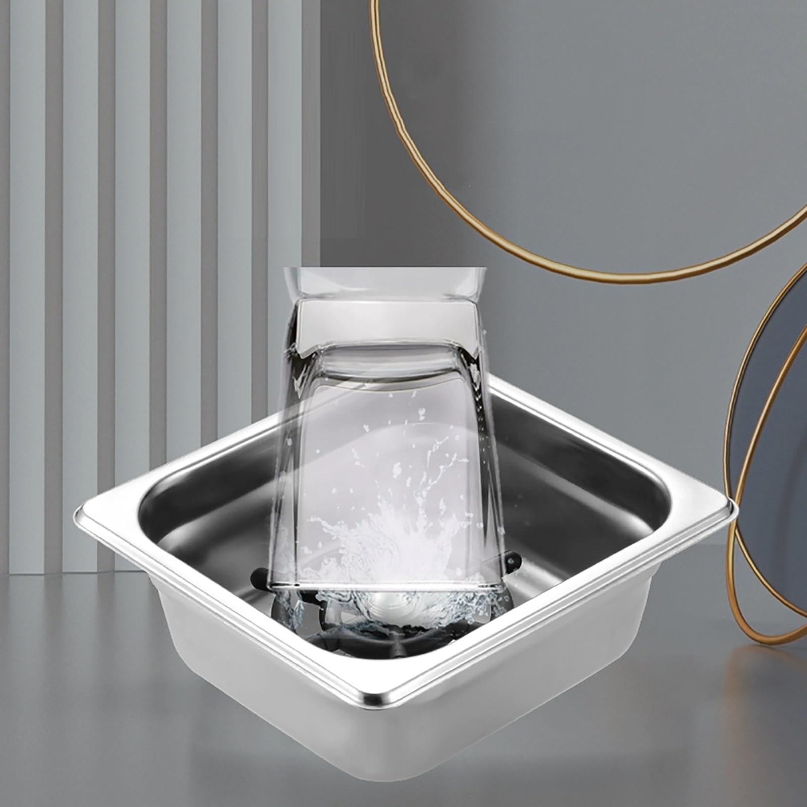 Lavabicchieri Lavandino Brocca Acciaio Inox Sciacquatrice per Bicchieri Lavandino Automatico Attacco Lava Tazze per Hotel Bar Caffè Latte Tè Tazza