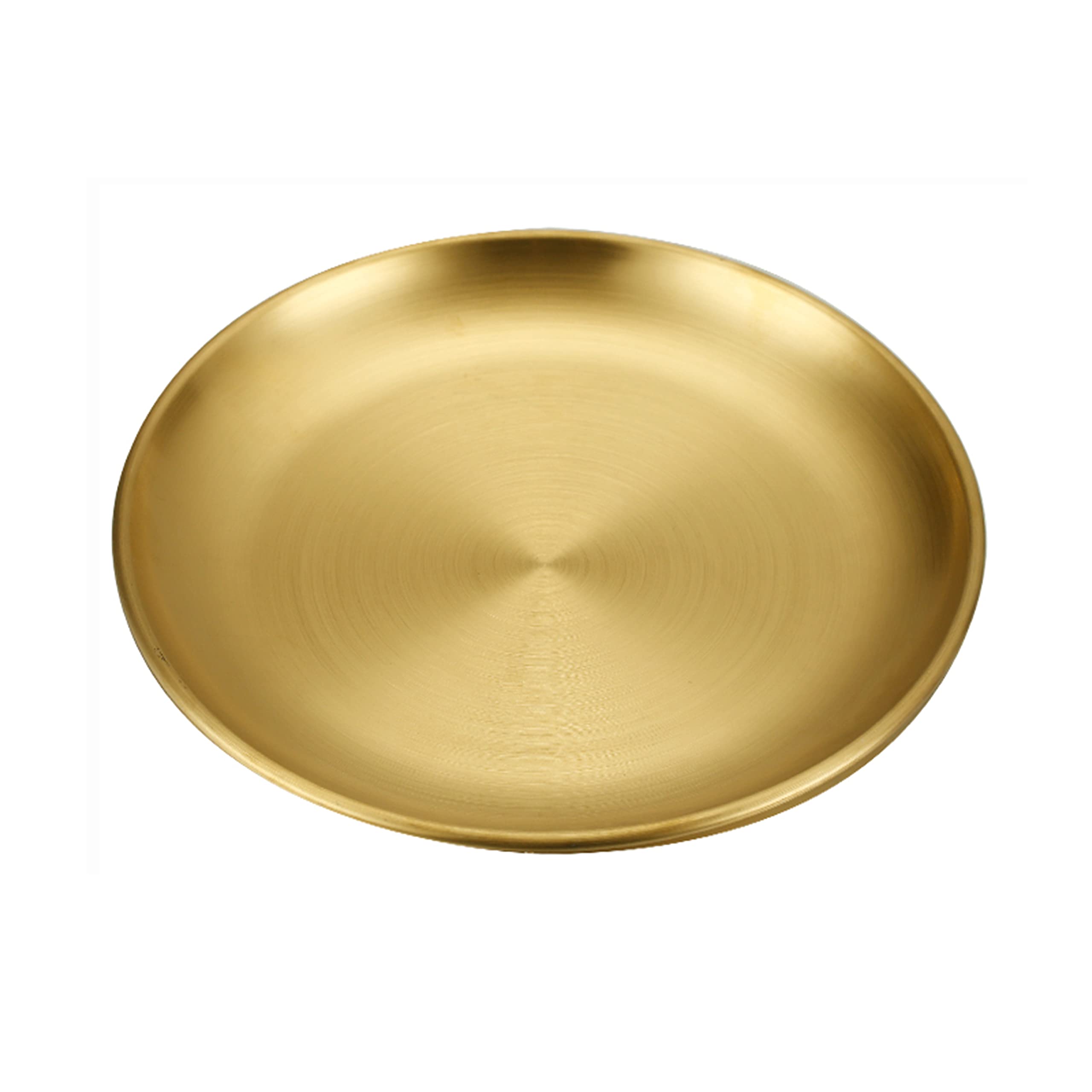 Erised's Bifrost Dinner Round Plate Stainless Steel，9 Inch Reusable Dishes Eco Friendly，Serving Tray，Cheese Board，Dessert Plate，Homes R Us，Birthday Party (Gold, 1)