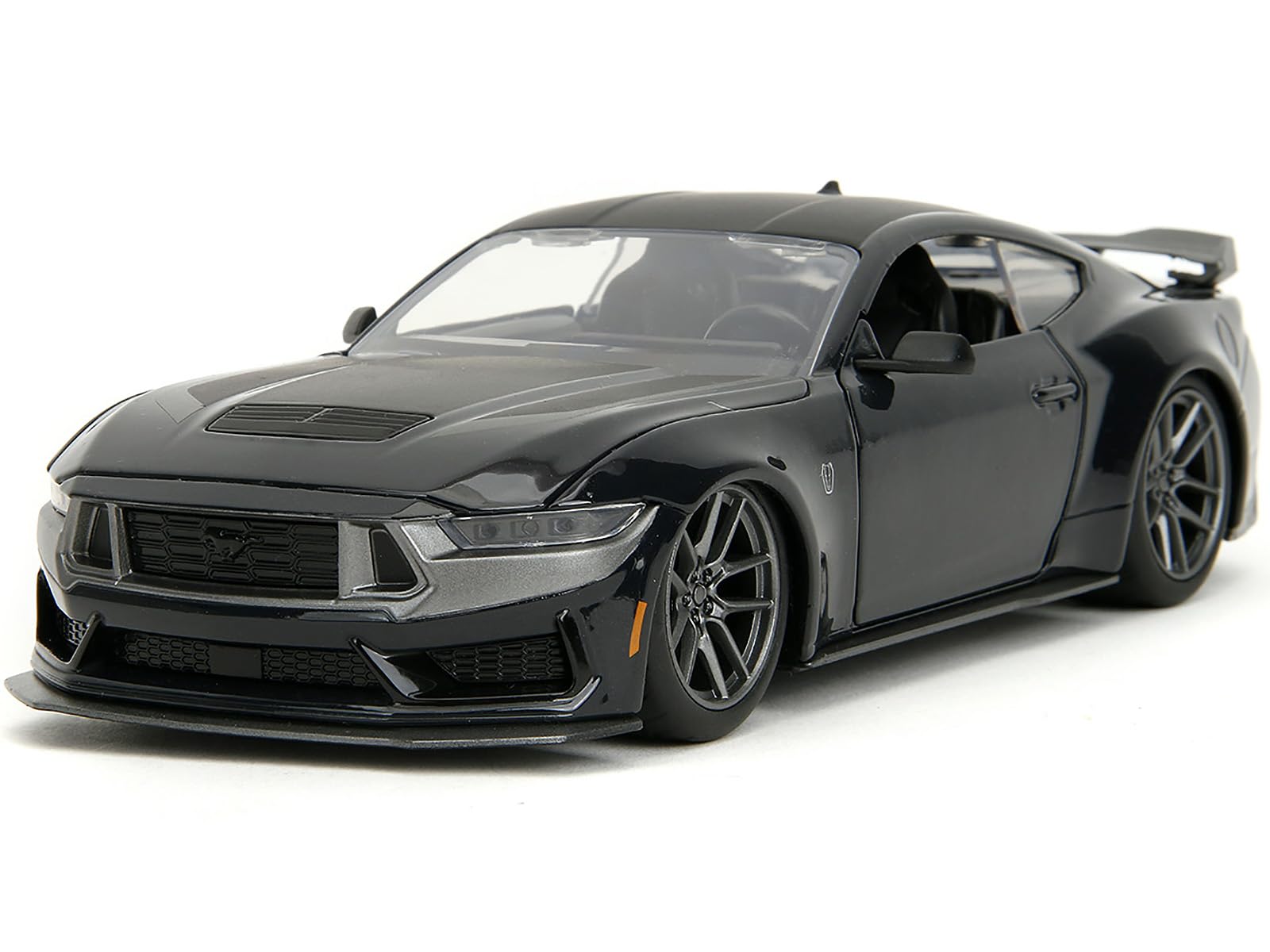 2024 Dark House Black Metallic with Matt Black Hood and Top Bigtime Muscle Series 1/24 Diecast Model Car by Jada 35278 - Image 2