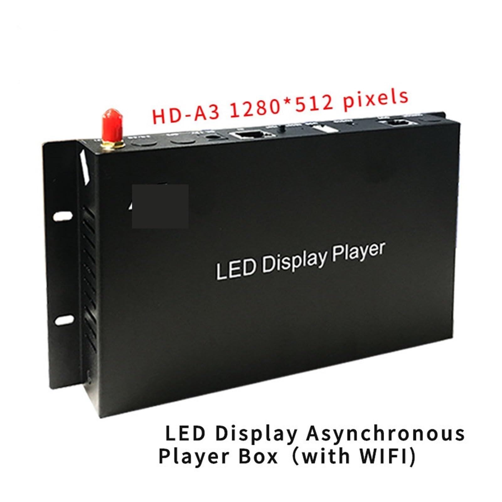 Kolorowy wyświetlacz LED HD-A3, odtwarzanie asynchroniczne, 1280 x 512 pikseli, sterowanie WiFi do telefonu komórkowego, ekran reklamowy