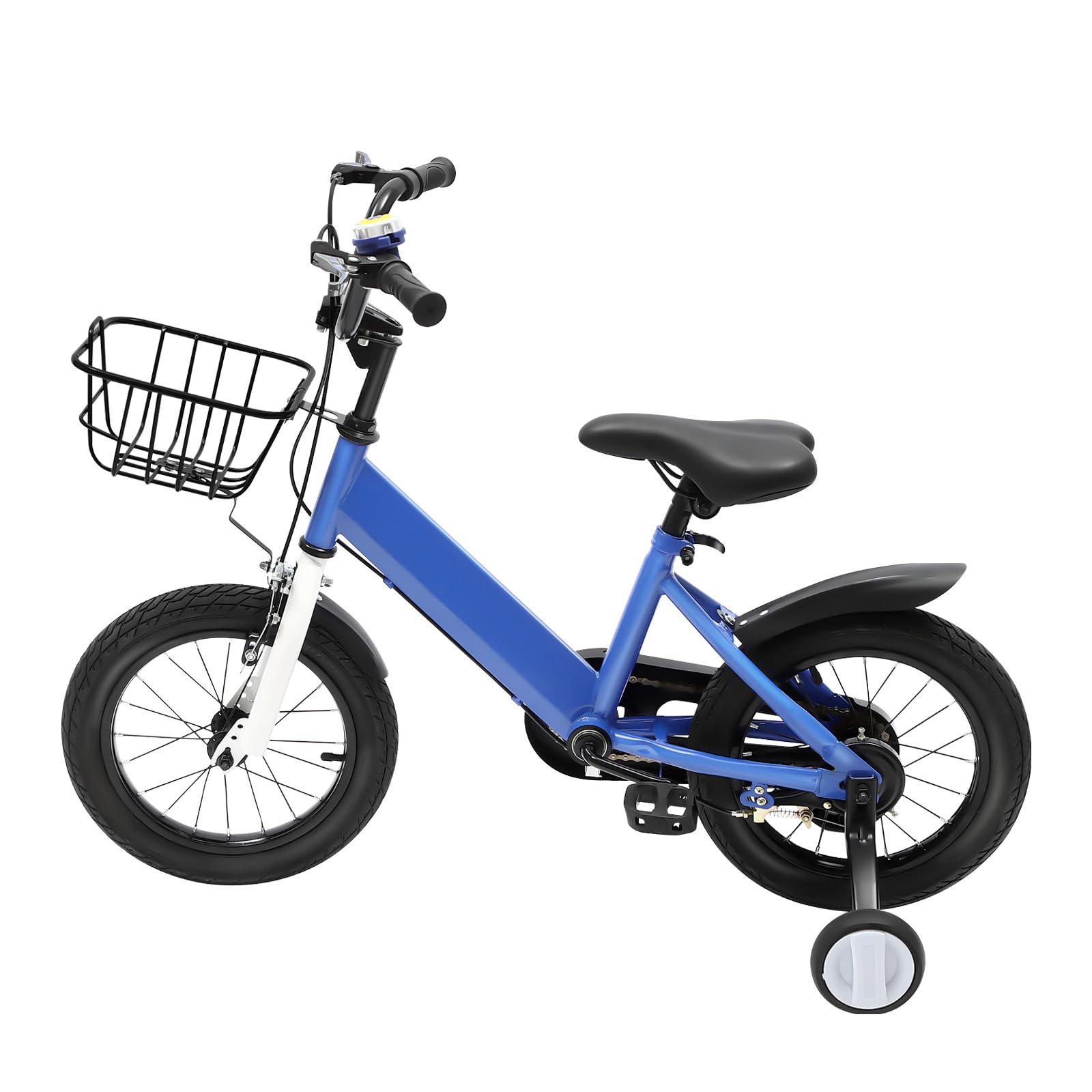 Vélo enfant 14 pouces roues stabilisatrices équilibre garçons filles 3-6 ans siège réglable rétropédalage frein main