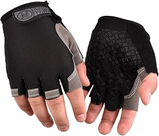 Cycling Gloves Workout Half Finger Sports Fingerless Gloves Full Palm Protection Anti Slip Gym Fitness Outdoor Bicycling Motorcycle Training Weight Lifting for Men Women