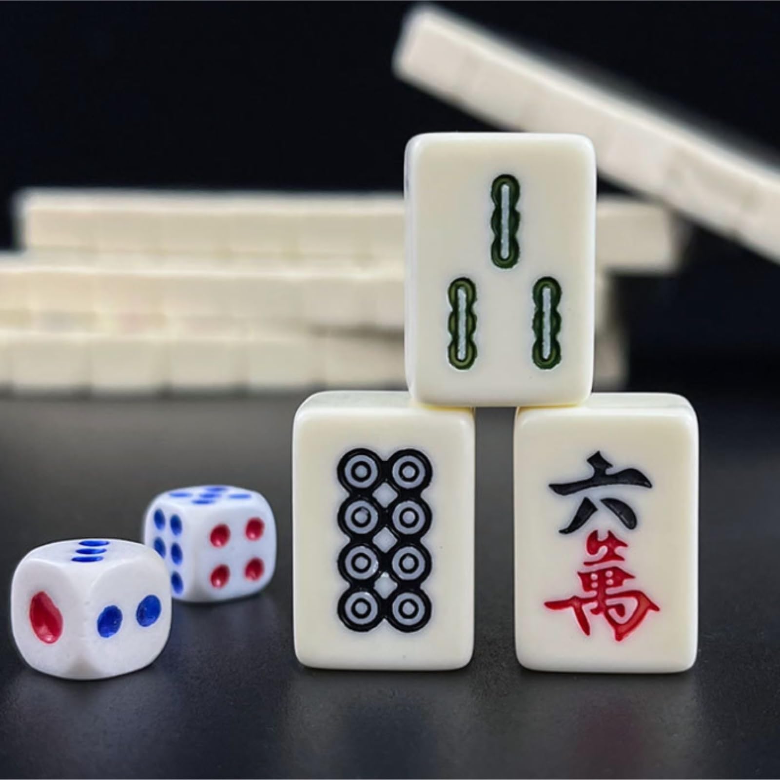 Chinesisches Mahjong Mahjong, Chinesischer Mahjong Mit 144 Gravierten Kacheln Und Box, Unterhaltung, Reisen, Haushalt, Hand-Mahjong Für Familie Reise Spiel