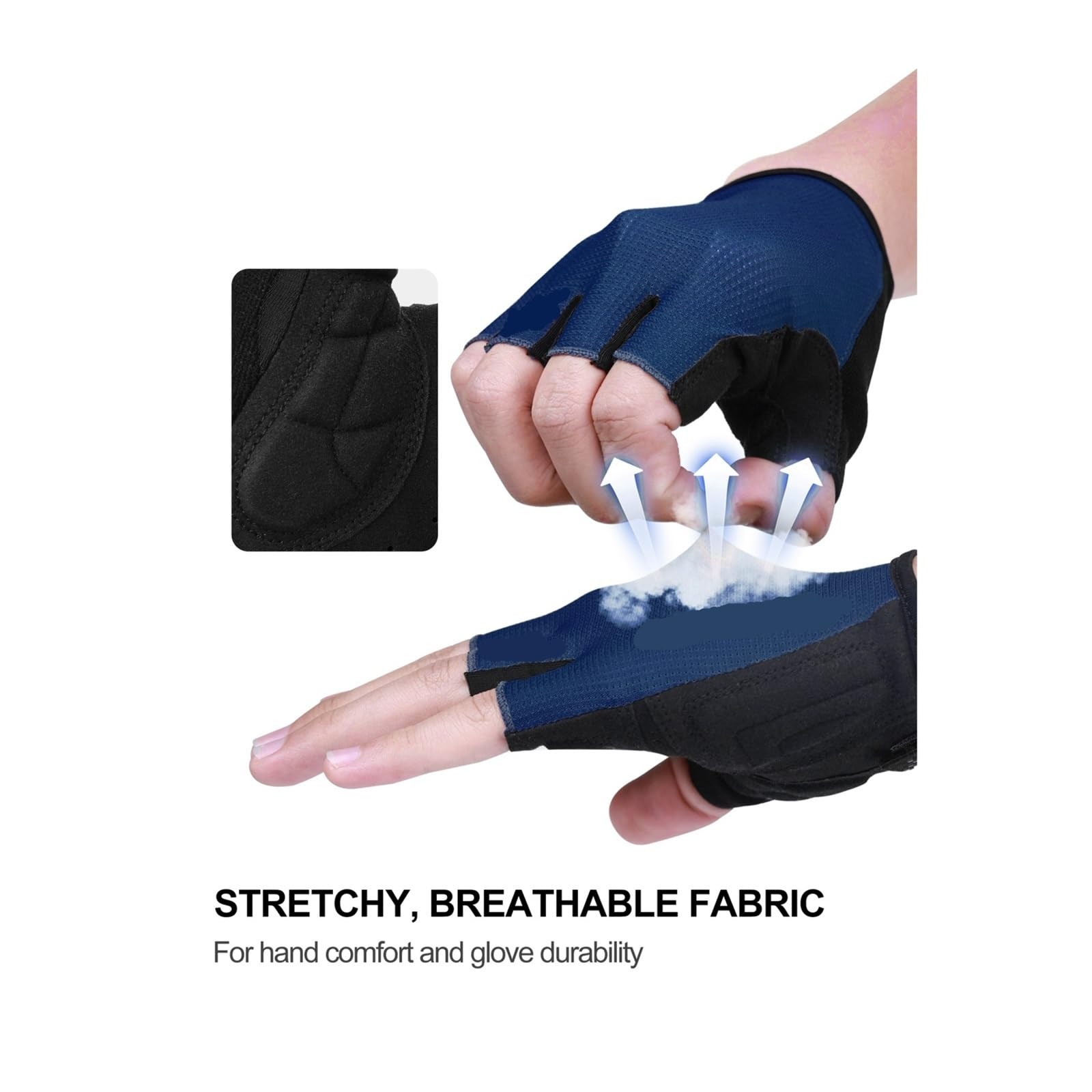 Generico Guantes de ciclismo medio dedo bicicleta absorción golpes transpirable montaña