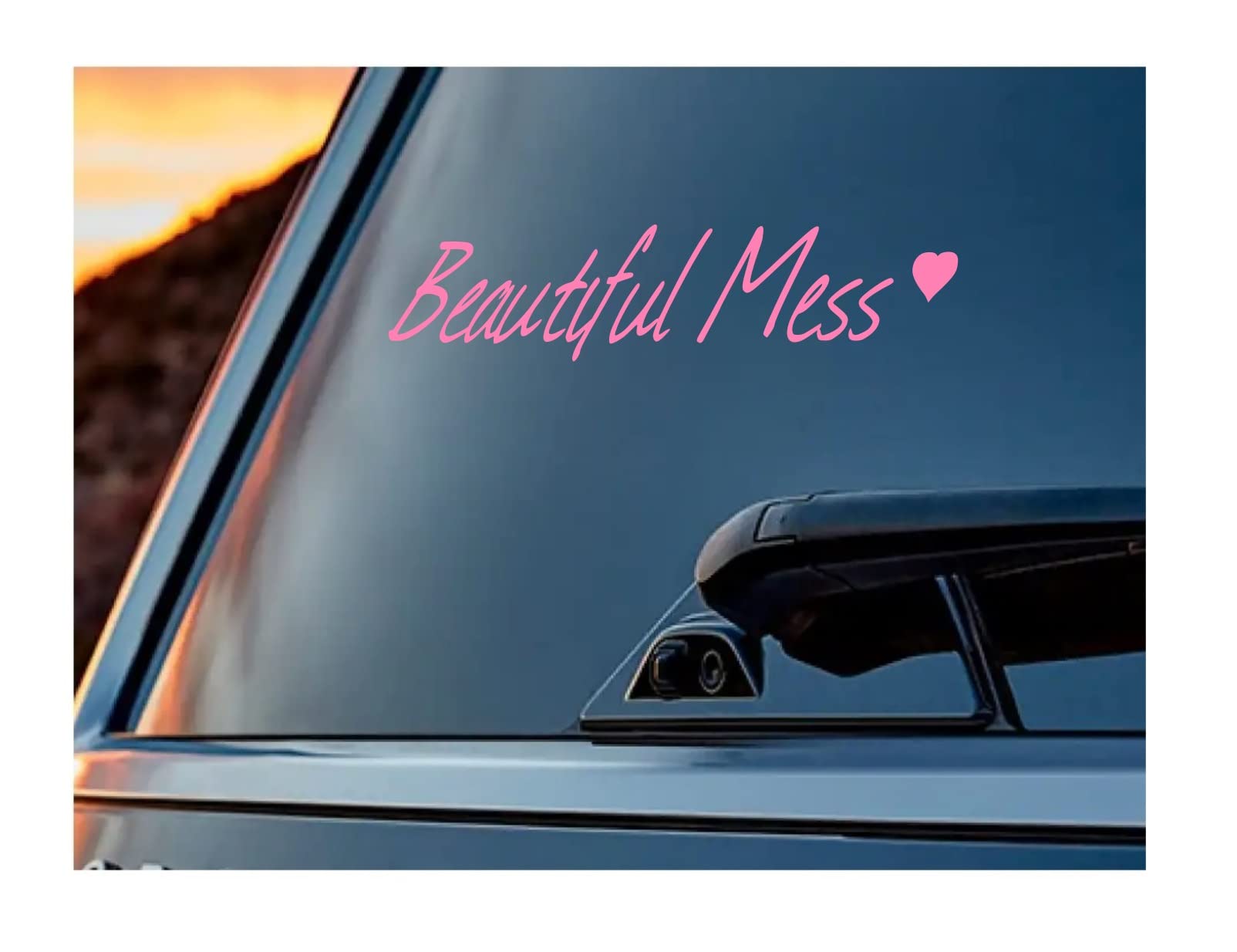 UR Impressions Pnk Beautiful Mess Decal Sticker Vinyl Graphics for Cars Trucks SUV Motorcycles Window|Pink|7.5 X 1.75 inch|URI273