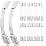 16-Pack Cabinet Locks Baby Proofing - Syican Child Proof Drawer Locks, Multi-Purpose for Drawers, Fridge, Toilet Seat, Trash Can, Ideal Stocking Stuffers, White