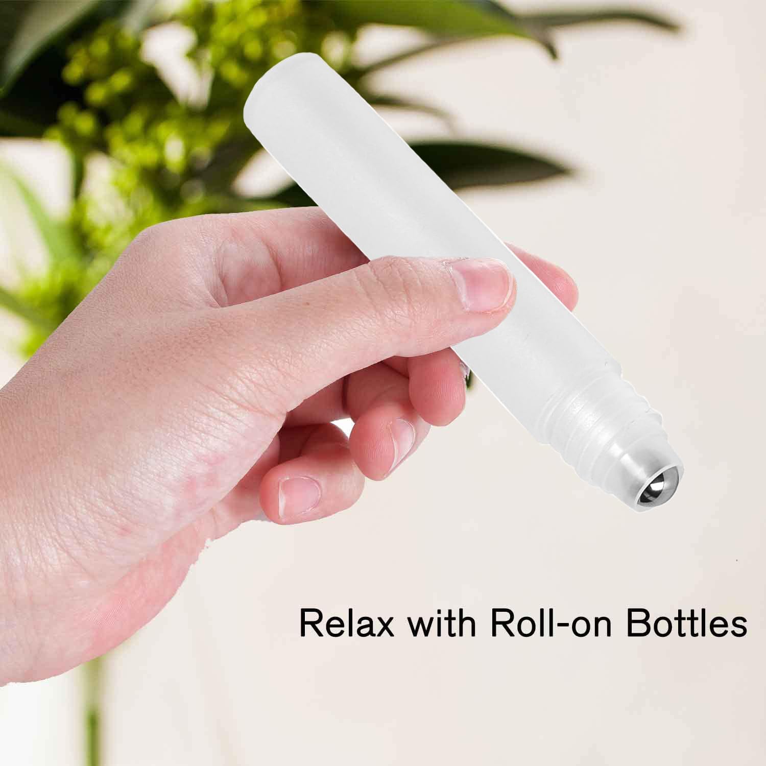 12 Botellas de Rodillo de Aceite Esencial, Botella de Perfume con Bola de Rodillo, Botellas de Viaje Portátiles, Botellas de Rodillo Cosmético Recargables, para Viajes