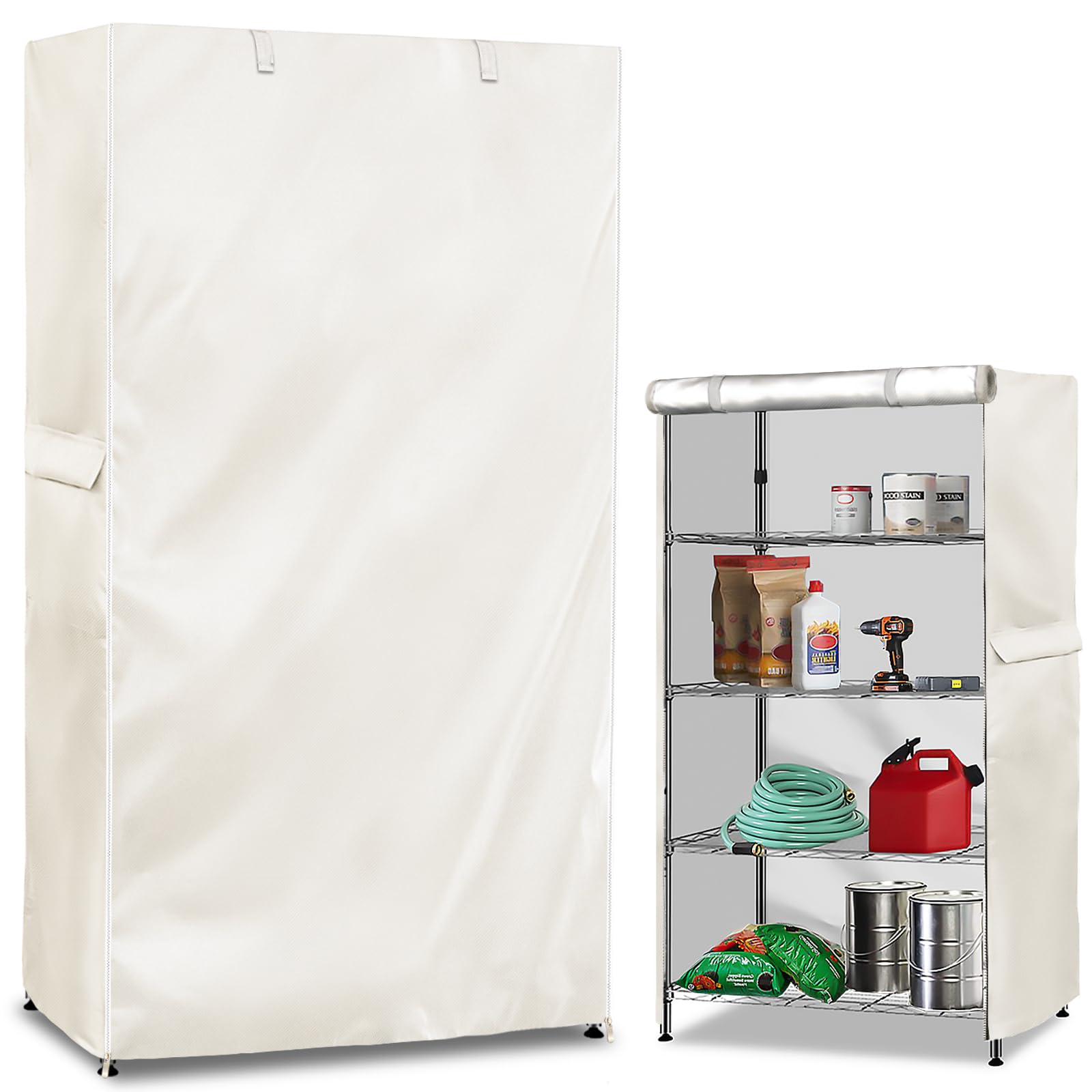 Photo 1 of Dalema Storage Shelf Cover, White, 48''W x 24''D x 72''H