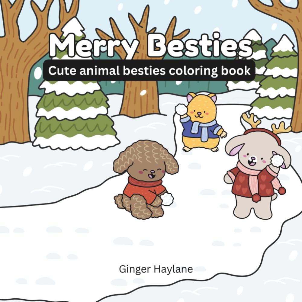 Merry Besties: Cute Animal Best Friends Coloring Book
