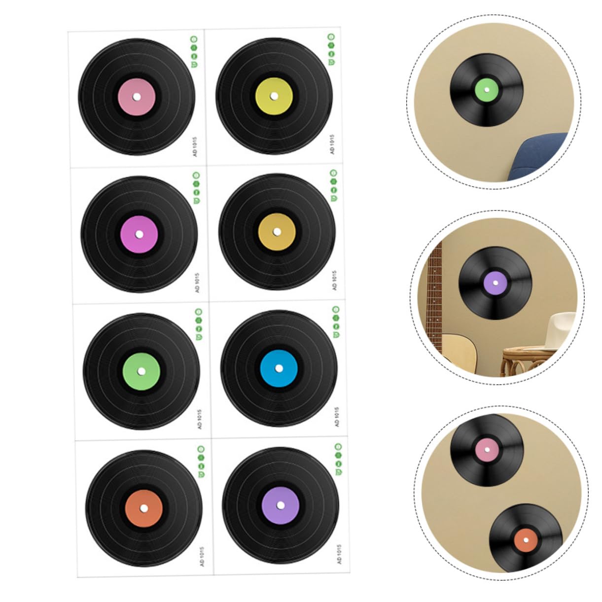 Tofficu 3 Set Adesivo Da Parete Per in Vinile Musica Adesivi Festa Anni '80 Documentazione Coperture Gioia Decorazione Della Parete Cd Decorazione Di Da Parete Estetico Pvc