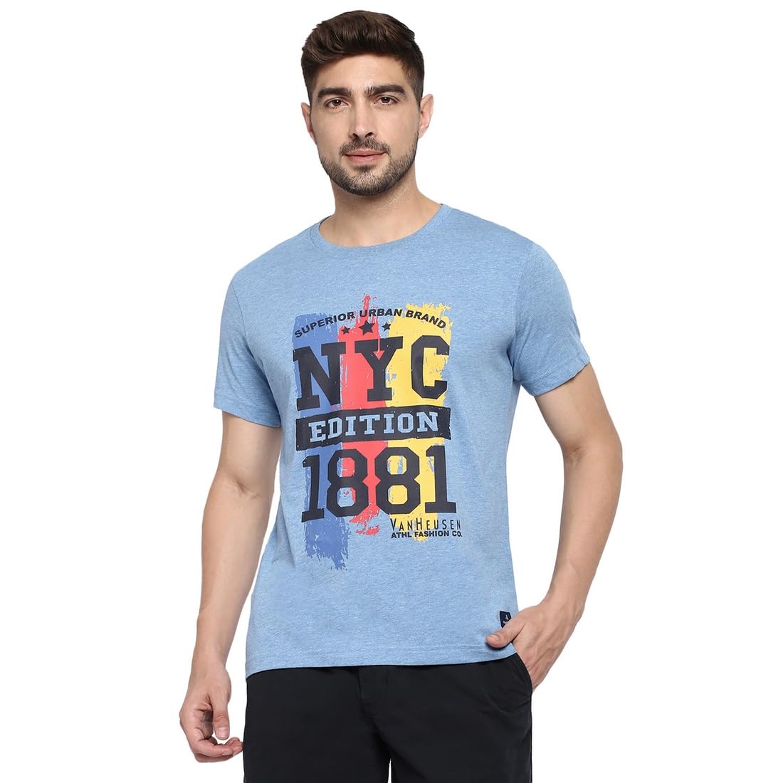 Van Heusen Men's Cotton Regular Fit T-Shirt