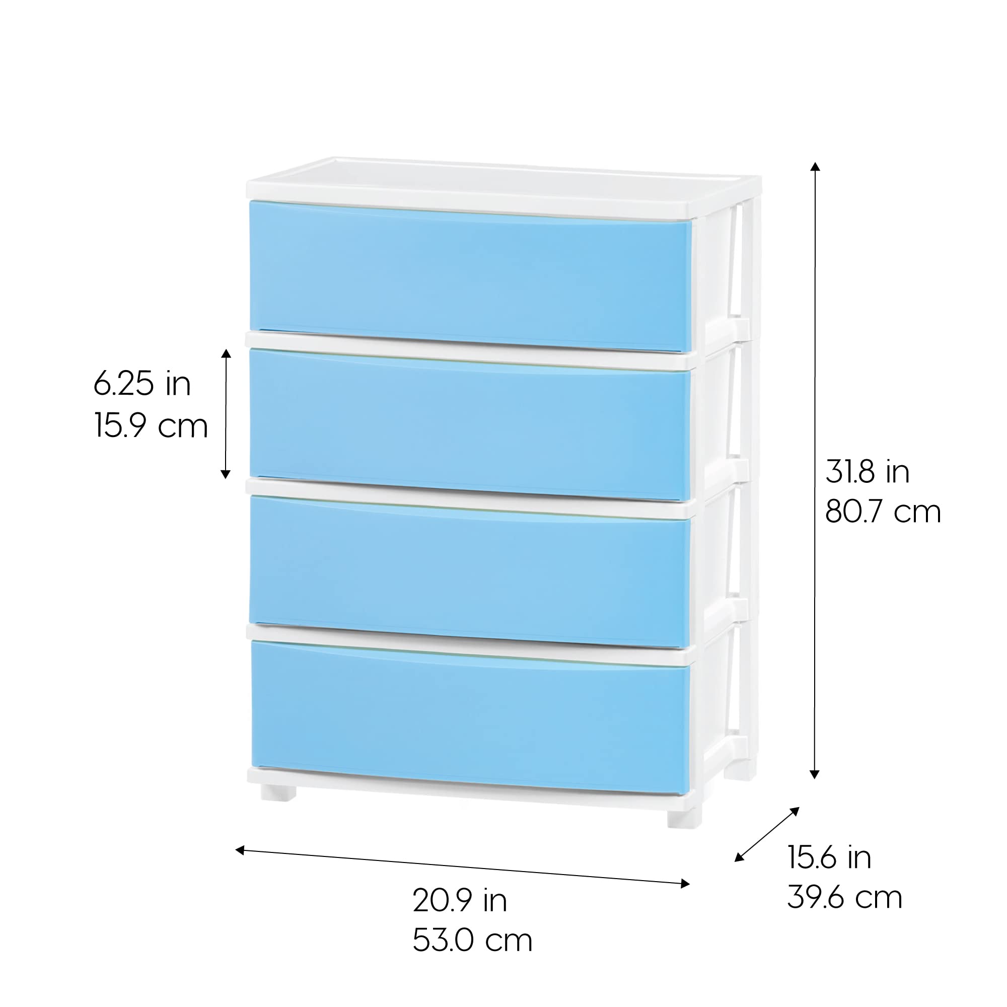 Amazon.com: IRIS USA 4-Drawer Wide Plastic Drawer Organizer, Matte