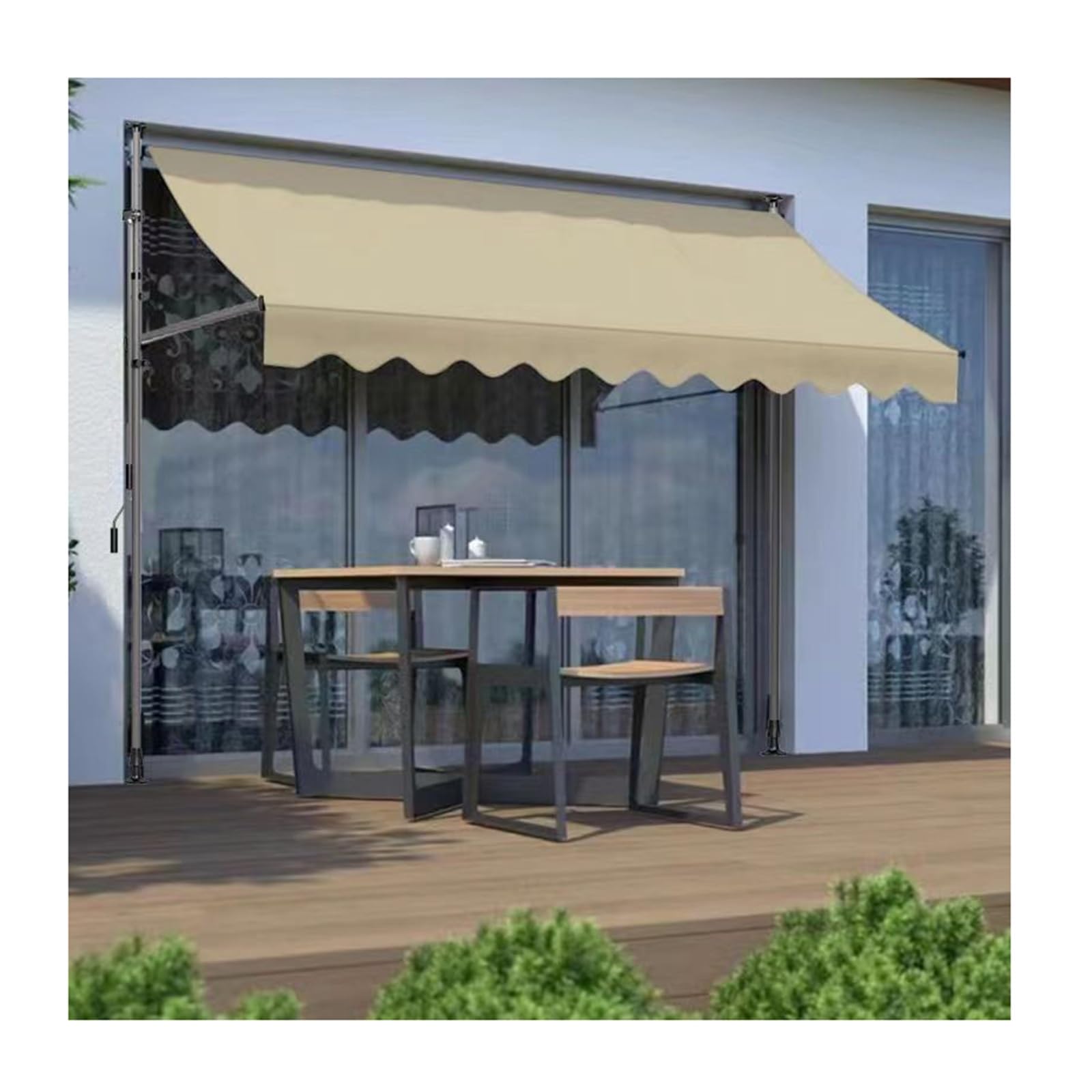 Toldo exterior de poliéster resistente al agua manual retráctil de 4 metros