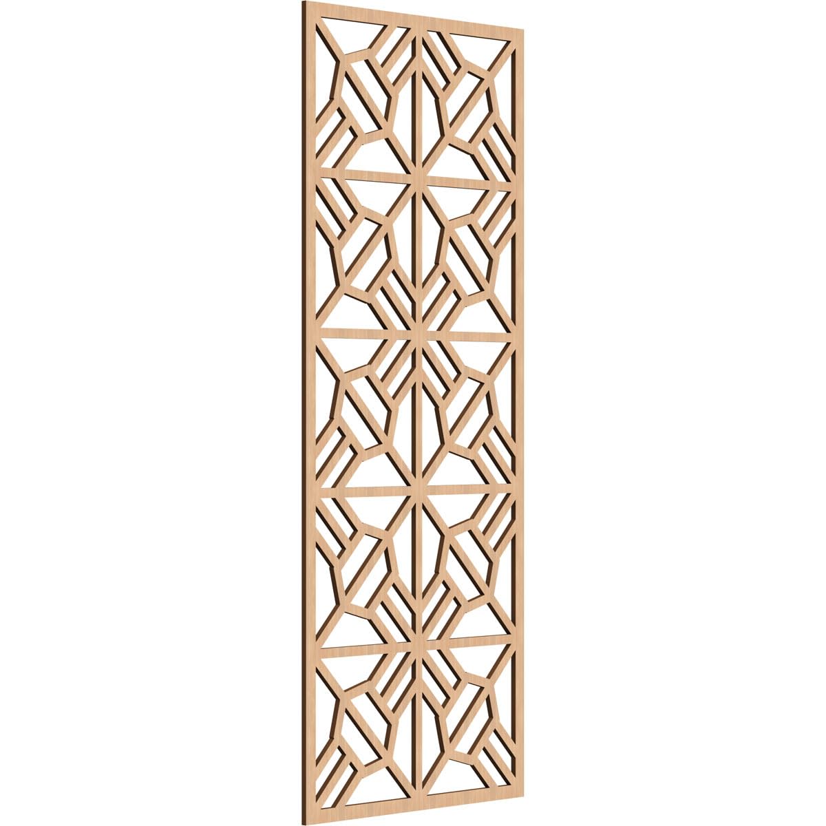 25 3/8"W x 64 3/8"H x 3/8"T Auburn Decorative Fretwork Wood Wall Panels, Hickory