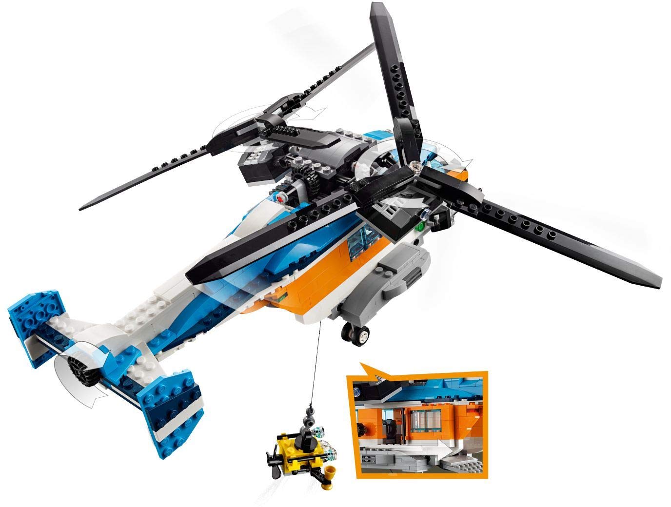 LEGO 31096 Creator 3-in-1 Set: Doppelrotor-Hubschrauber, Jet oder Luftkissenboot