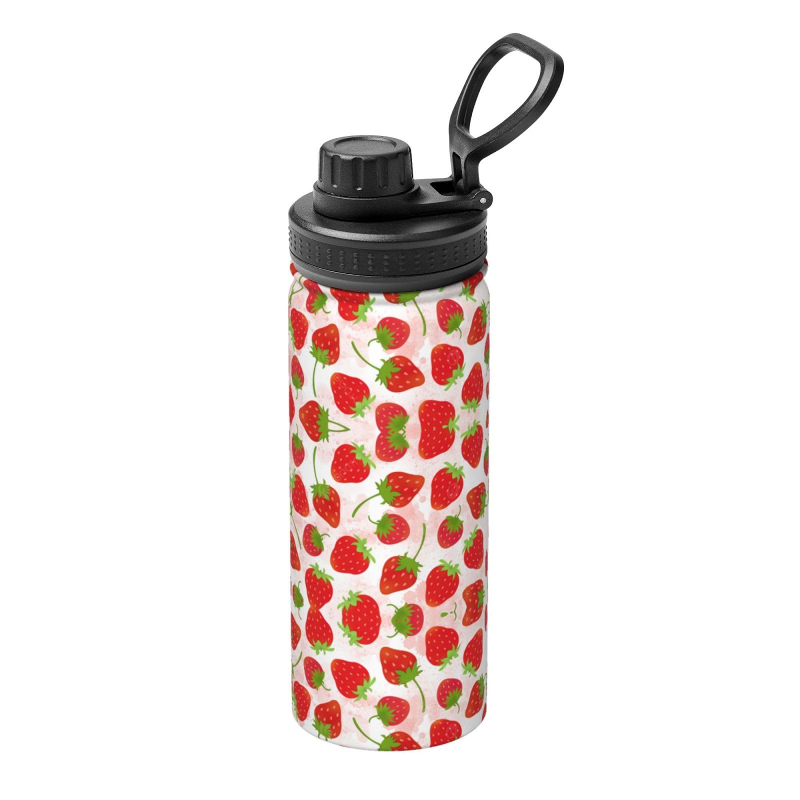 Kfjghhl Insulated Stainless Strawberry Steel Water Bottle For Sport Gym Travel Leak Camping Hiking Hydration