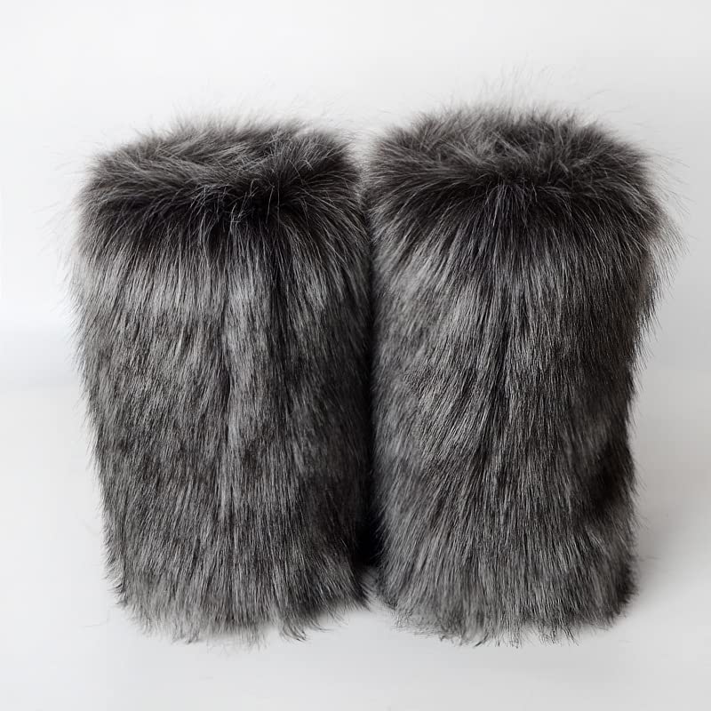Image of Valpeak Snow Boots for Women 2024 Furry Boots Winter Knee High Flat Heel Fluffy Faux Fur Boots