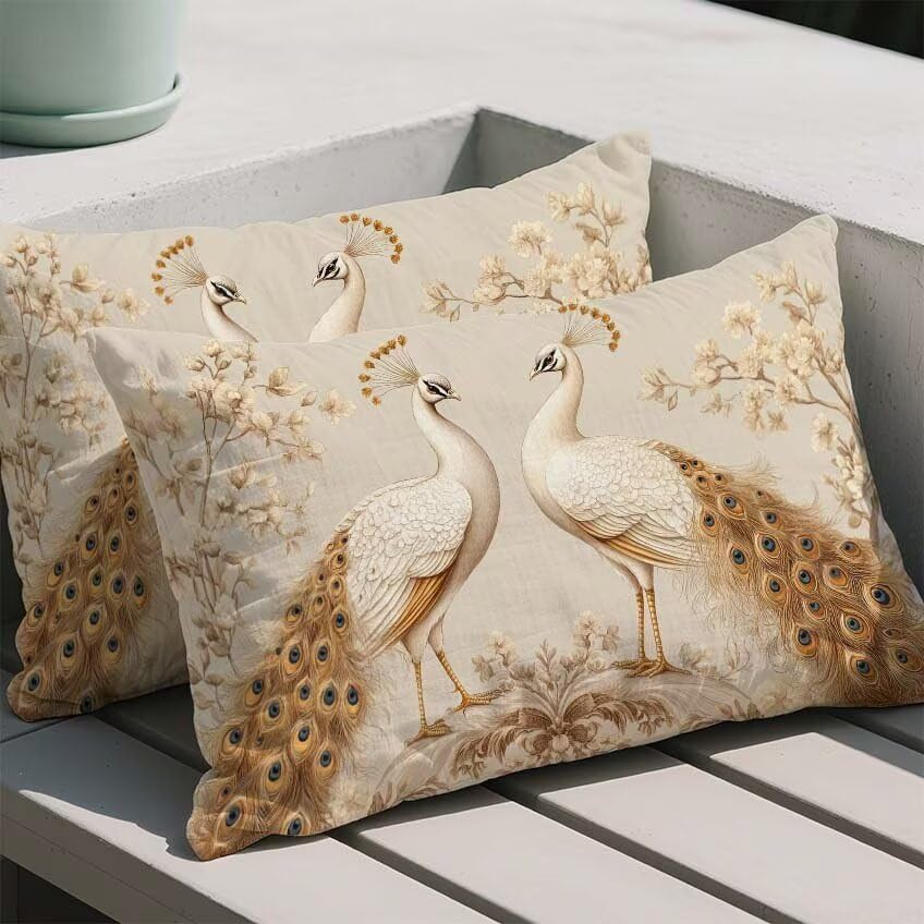 Housse de coussin moutarde imperméable M-500 avec impression double face haute définition - 2