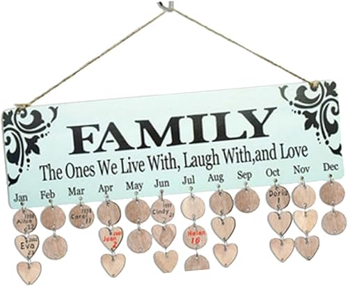 Miniatura 3 de TEHAUX 3pcs Birthday Calendar Reminder Family Birthday Board Family Birthday Calendar Calendarios De Adviento Wooden Calendar Birthday Reminder