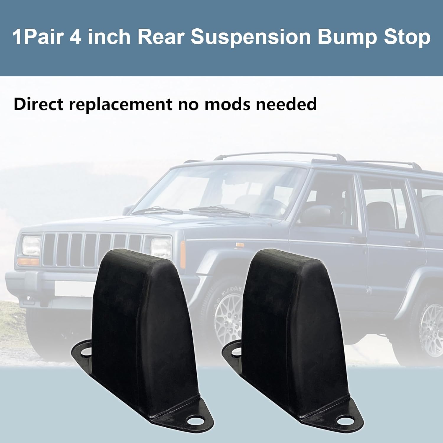 4 Inch Rear Suspension Bump Stop, Leaf Spring Jounce Bumper with Lift Kits fit for Jeep Cherokee XJ 1987-2001(1Pair)