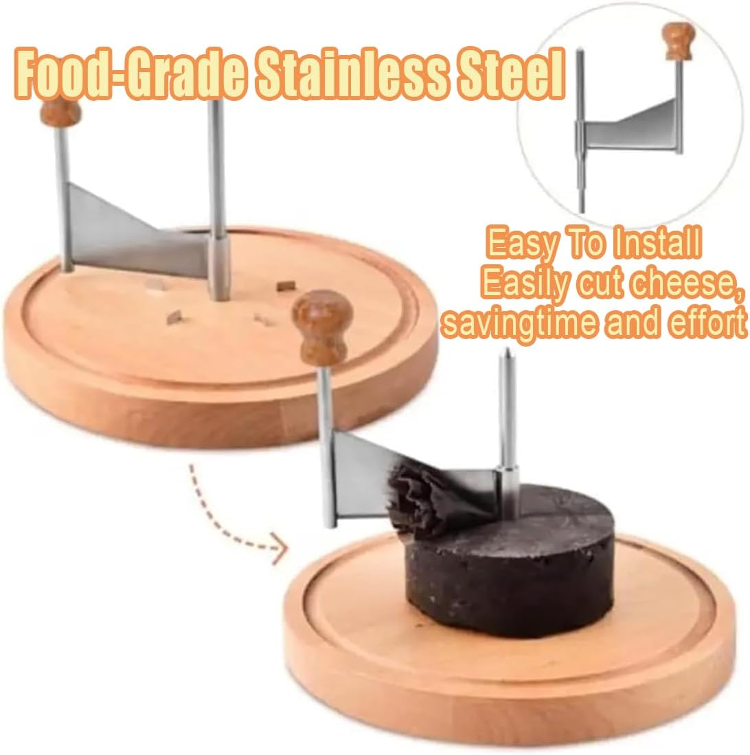 Cheese Curler Wheel, 2026 New Cheese Shaver with Lid & Wooden Base, Create Beautiful Rose, Stainless Steel Sharp Blade, for Restaurants, Cafes, Dessert Shops, Home