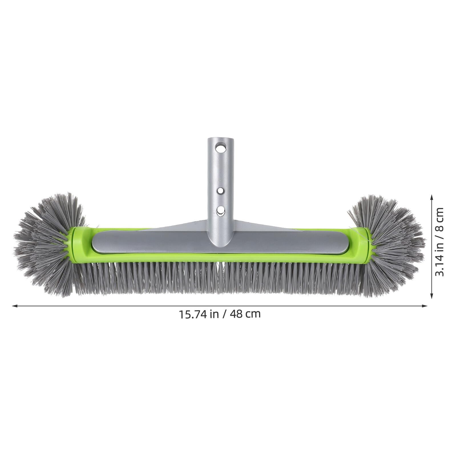 Beaupretty Cepillo para Piscina 43 Cm Verde con Cabezal Reforzado de Goma y Aluminio, Limpiador Multifunción para Escalones, Paredes y Suelos de Piscinas de Hormigón y Fibra de Vidrio