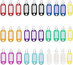 30 Stück Schlüsselanhänger Beschriftbar, 10 Farben Schlüssel Anhänger Schlüsselschilder mit Ring Schlüsselschilder zum Beschriften für Koffer Haustiere Gepäckstücke