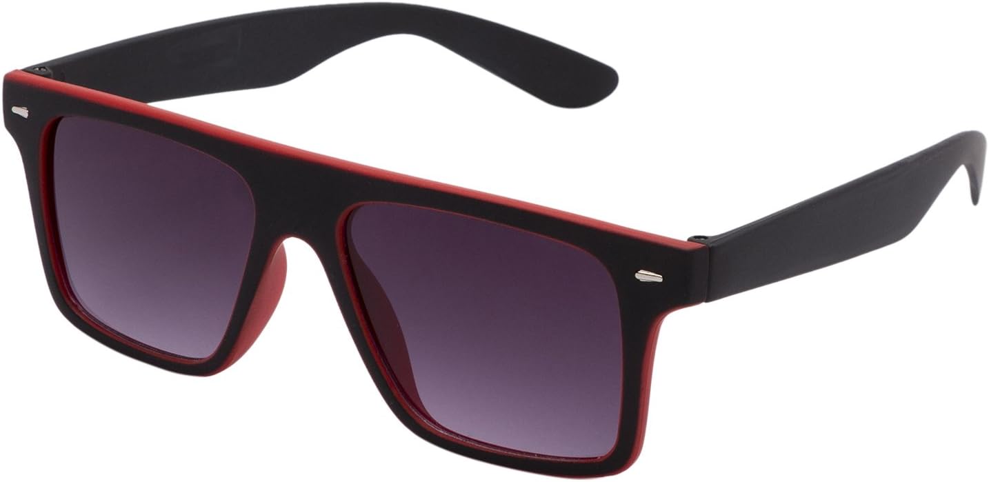 Agera UV Portected Rectangular Black and Red Frame Gradient Sunglasses for Men and Women