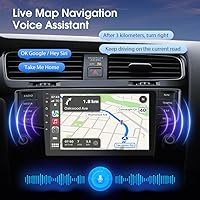 Vista 3 de Estéreo inalámbrico de doble DIN de 9 pulgadas para automóvil, con Apple CarPlay y pantalla de radio Android Auto, con Mirror Link, Bluetooth 5.0