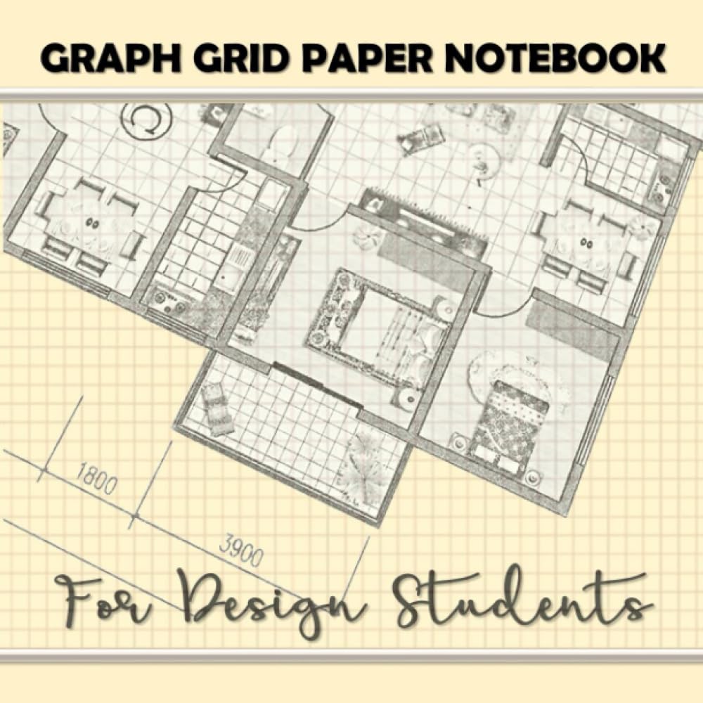 Graph Grid Paper Notebook for Design Students: Draft and Draw Sketchbook with Side Notes Sections