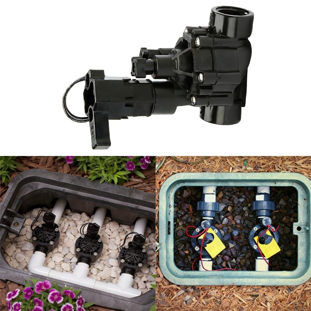 Válvula de riego automática, controlador de riego, temporizador de agua de jardín, válvula en línea CP100 con purga manual, diafragma Buna-N para césped residencial
