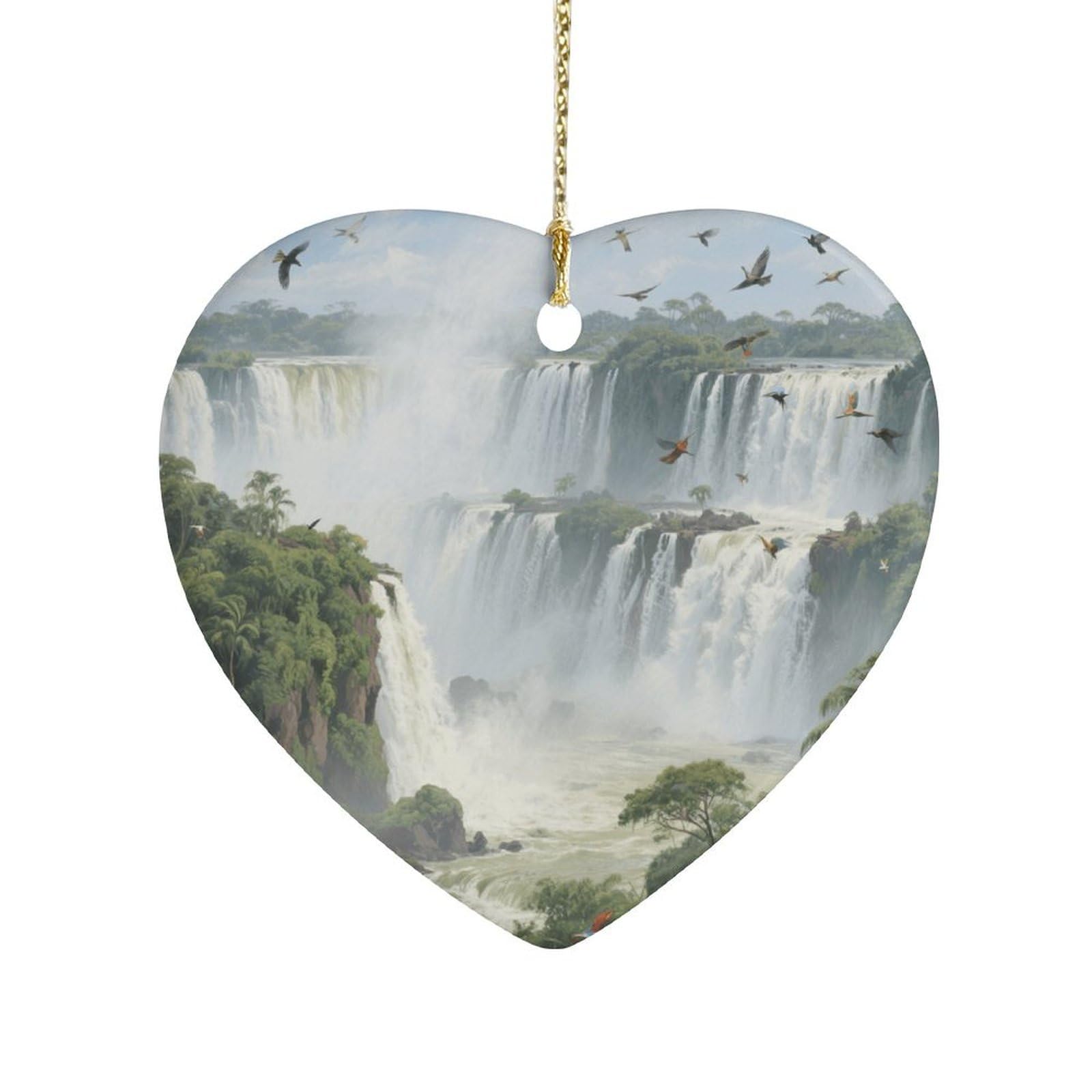 Fekiloot Style Iguazu Falls Ceramic Ornament Home Decor Keepsake