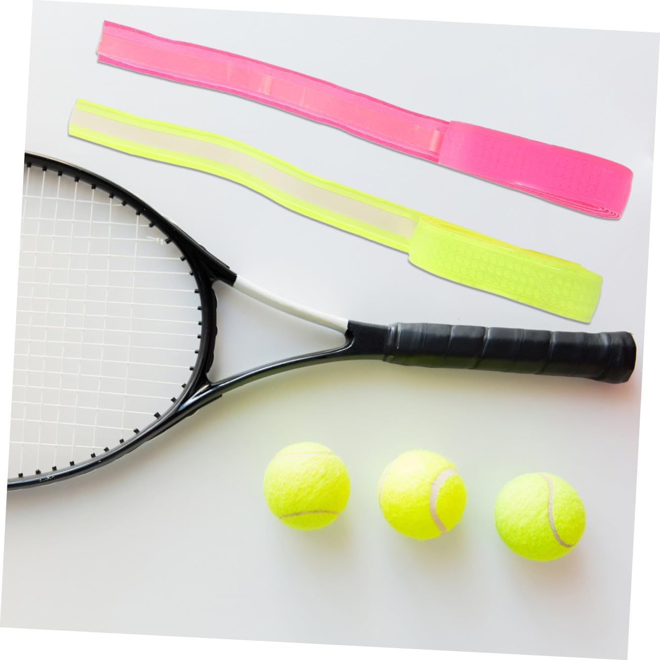 balacoo 2pcs Badminton Overgrip Bands for Tennis Squash Paddle Rackets High Sweat Absorption Comfortable Enhanced Performance Sports Activities