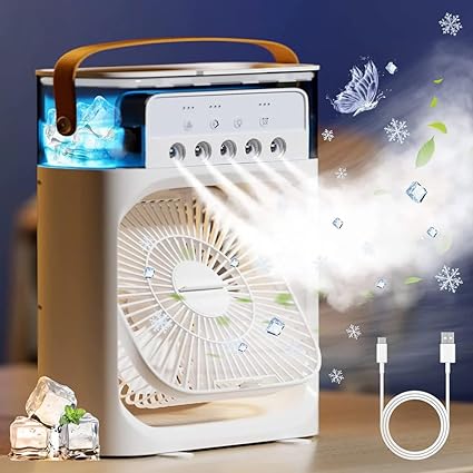 KAMAL INTERIORS || MINI Portable AC Cooler with USB Cable (Super Powerful Mini Cooler) (white)
