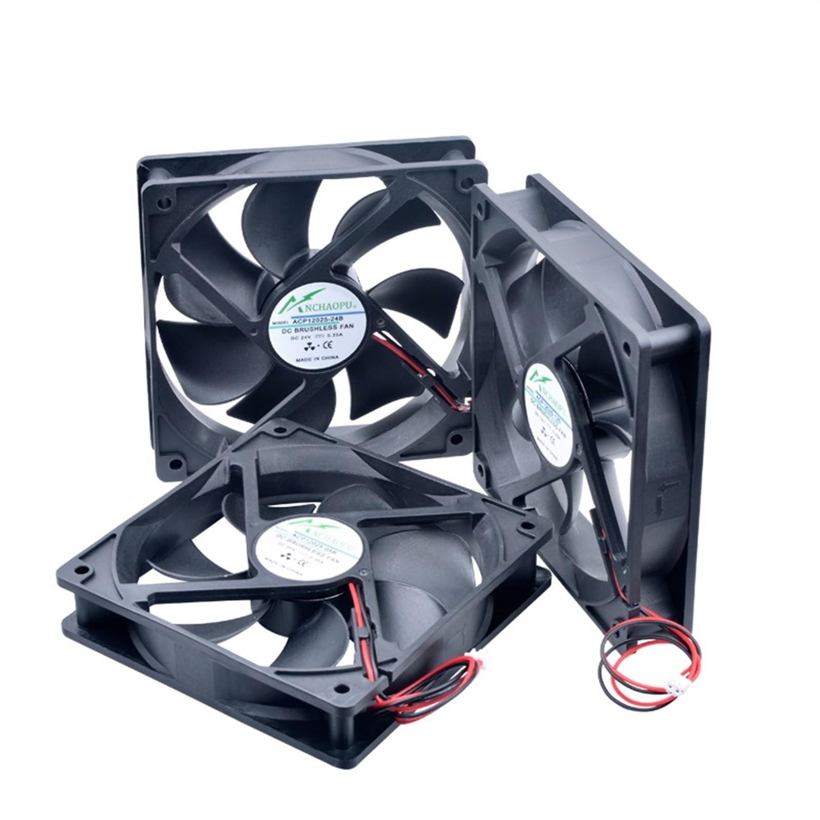 FCARUMIQP 1PCS ACP12025 12CM 120mm Fan 120x120x25mm DC5V 12V 24V 2pin Cooling Suitable for Chassis Power Inverter(12V 2 ball bearings)